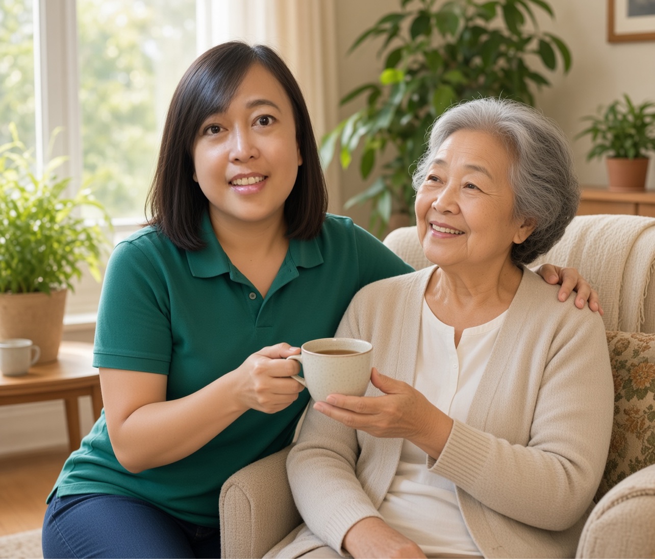 Senior enjoying companionship